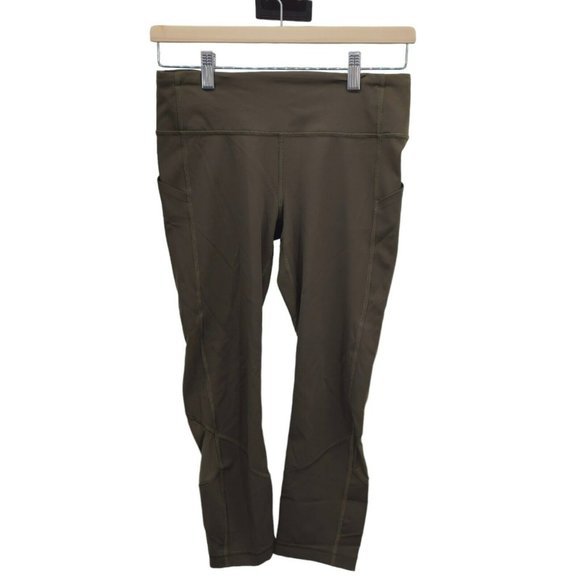 Lululemon Athletica‎ Women's 6 Pace Rival Crop Pull-On Legging Olive 22" Inseam - Picture 1 of 13